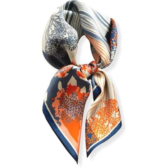 100% Pure Mulberry Silk Square Scarf 27"x27" Women Neckerchief - Picture 1 of 6